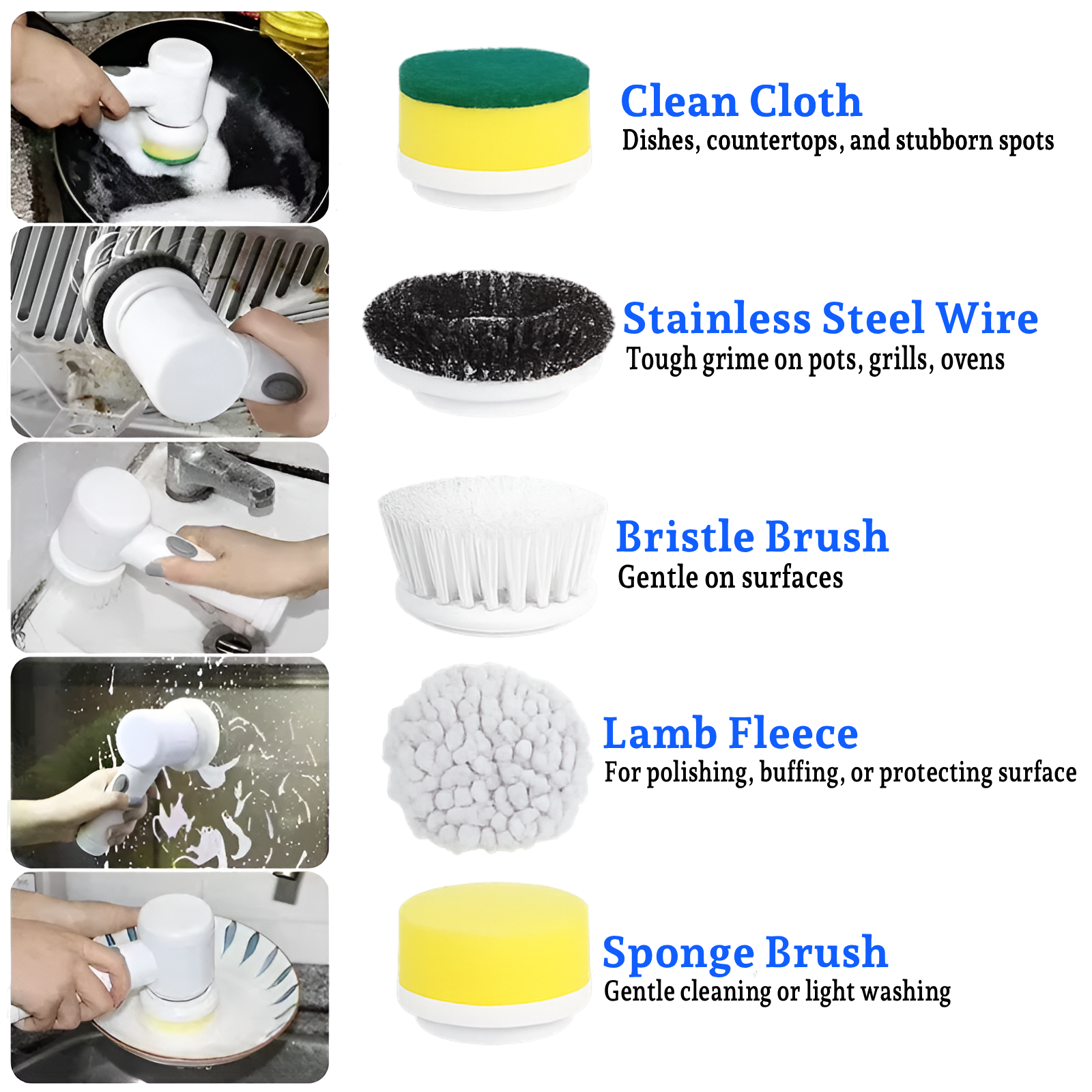 5Pcs Power Spin Brush Heads